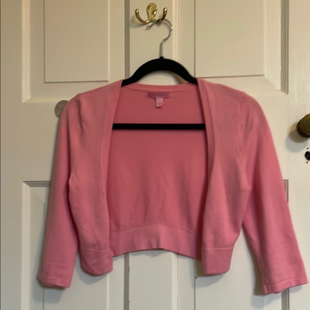 Pink Cropped Cardigan - size M but fits like XS